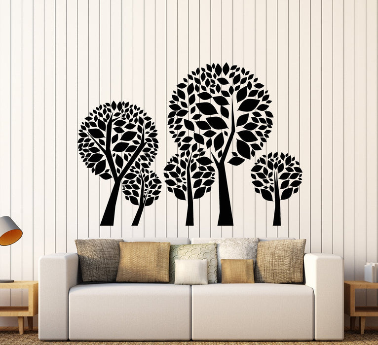 Vinyl Wall Decal Cartoon Forest Trees Leaves Nursery Children's Room Decor Stickers (2635ig)