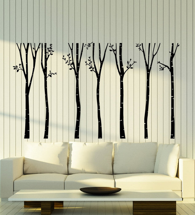 Vinyl Wall Decal Birch Trees Nature Forest Landscape Home Interior Stickers (2853ig)