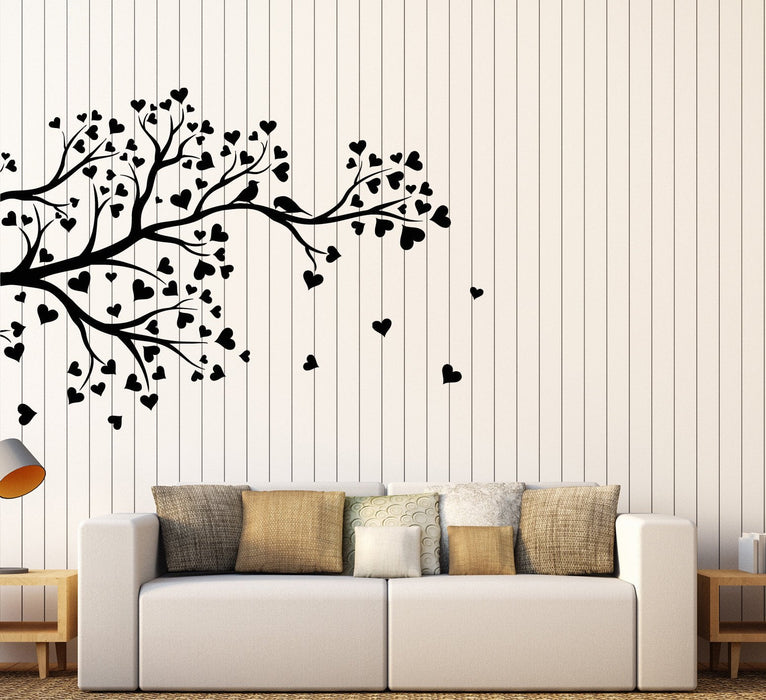 Vinyl Wall Decal Tree Branch Hearts Leaves Love Romantic Stickers Unique Gift (ig4565)