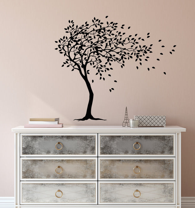 Tree Vinyl Wall Decal Beautiful Tree Branches Leaves Nature Sticker (2780ig)