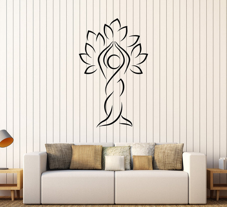 Autocollant mural en vinyle Nature Arbre Yoga Mode de vie sain Autocollants Cadeau unique (544ig)