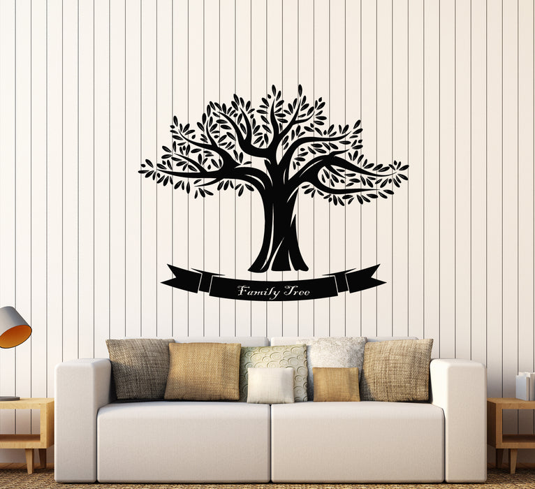 Vinyl Wall Decal Family Tree Oak Nature Logo Living Room Decor Stickers (3564ig)