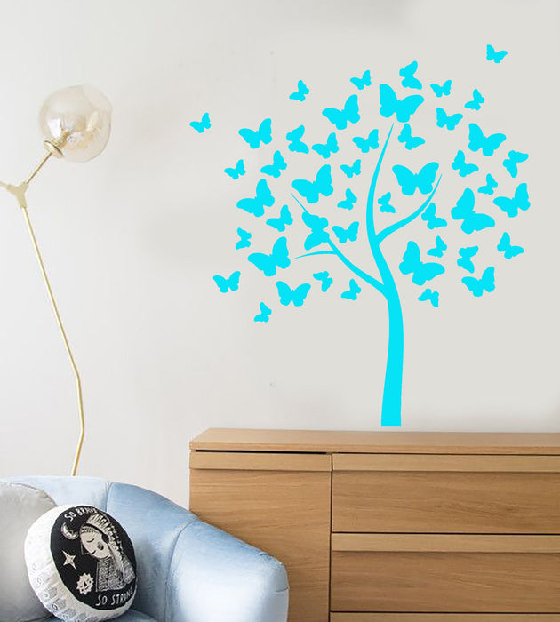 Vinyl Wall Decal Butterfly Art Tree Nature Decor For Nursery Stickers Unique Gift (1346ig)