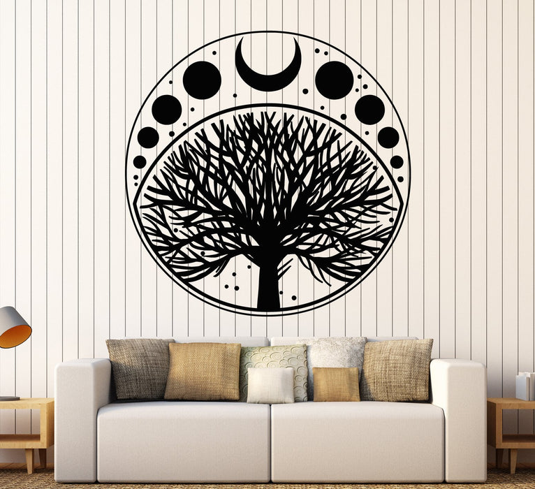 Vinyl Wall Decal Moon Phases Cycle Tree Of Life Symbol Stickers Unique Gift (1836ig)