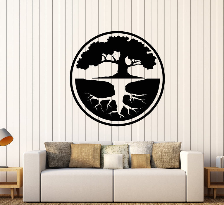 yin yang bonsai tree Vinyl Wall Decal Tree of Life Yin Yang Buddhism Bonsai Asian Style Sti — Wallstickers4you