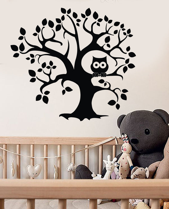 Vinyl Wall Decal Tree Owl Nursery Kids Room Child Stickers Mural Unique Gift (ig4335)