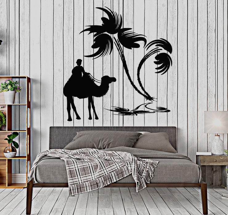 Vinyl Wall Decal Bedouin Oasis Camel Palm Desert Decoration Stickers Unique Gift (040ig)