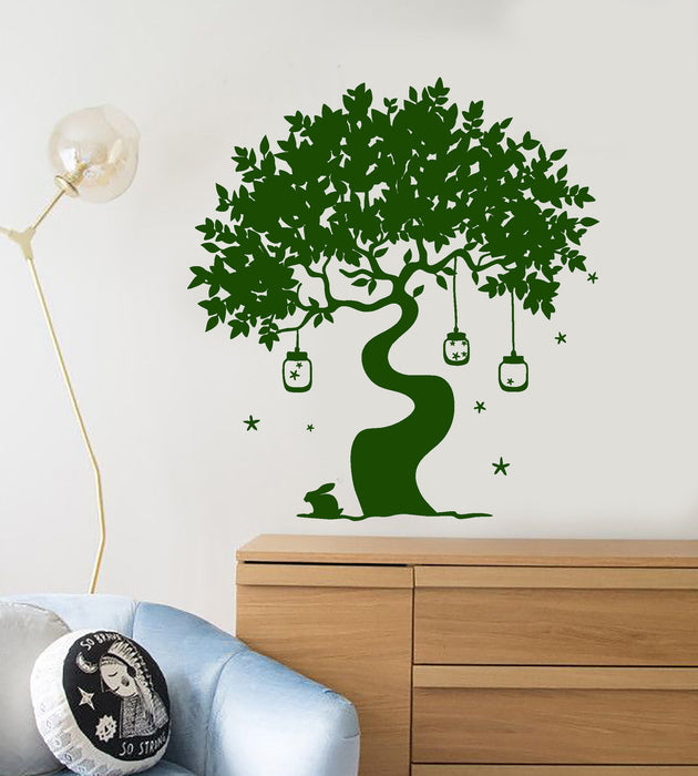 Vinyl Wall Decal Magic Tree Fairy Tale Rabbit Art Children's Room Stickers Unique Gift (1407ig)