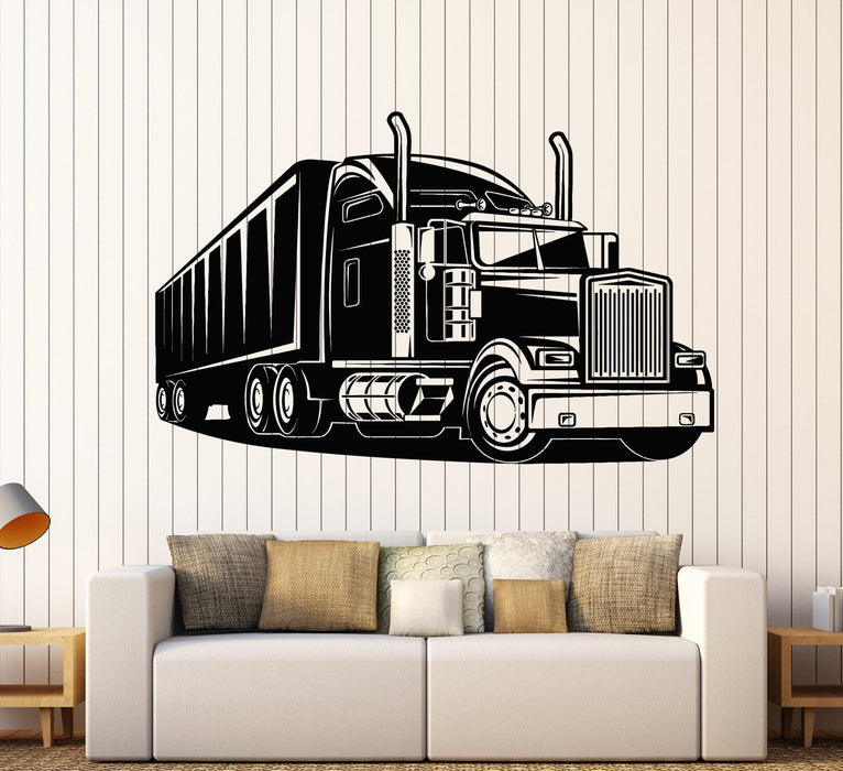 Vinyl Wall Decal American Driver Truck Trucking Company Service Stickers Unique Gift (1884ig)