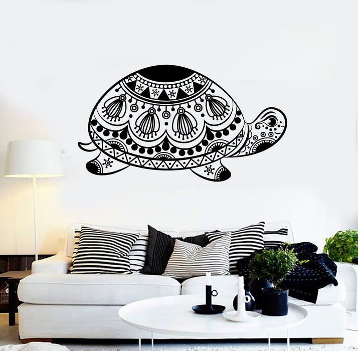 Vinyl Wall Decal Turtle Tribal Animal Ornament Stickers Mural Unique Gift (ig4409)