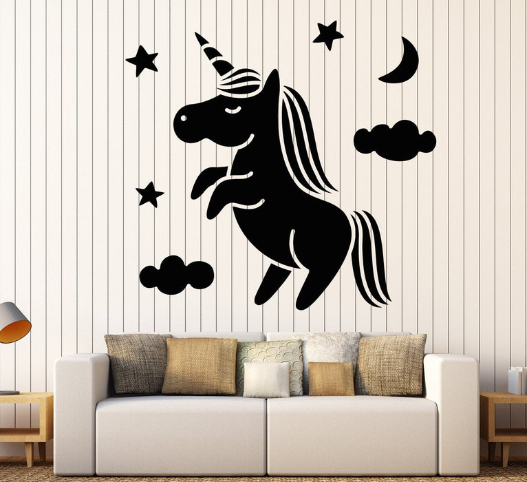 Vinyl Wall Decal Unicorn Baby Pony Nursery Decor For Children's Rooms Stickers Unique Gift (1098ig)