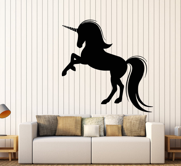 Vinyl Wall Decal Cartoon Magic Unicorn Fairy Tale Children's room Decor Stickers (2745ig)