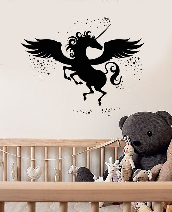 Vinyl Wall Decal Unicorn Magic Nursery Kids Girl Room Stickers Unique Gift (ig4586)