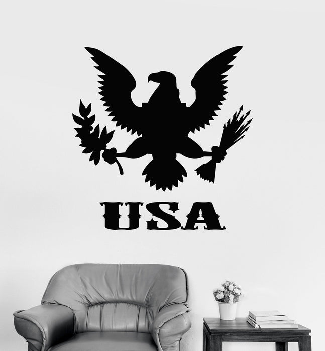 Wall Sticker Decor USA Eagle United States Patriotic Art Vinyl Unique Gift (ig4085)