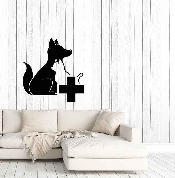 Vinyl Wall Decal Veterinary Clinic Logo Dog And Cat Pets Caring for Animals Stickers (4000ig)