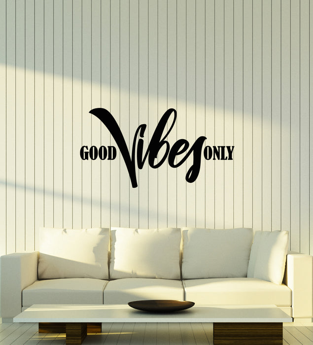 Autocollant mural en vinyle avec citation Good Vibes Only pour salle de méditation (3378ig) 