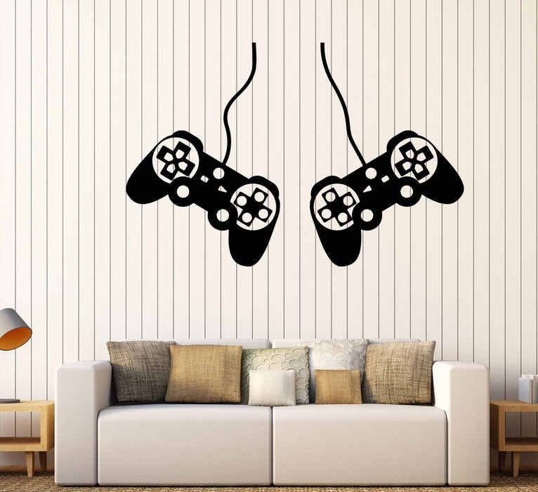 Vinyl Wall Decal Two Joystick Video Game Gamer Room Stickers Unique Gift (1768ig)