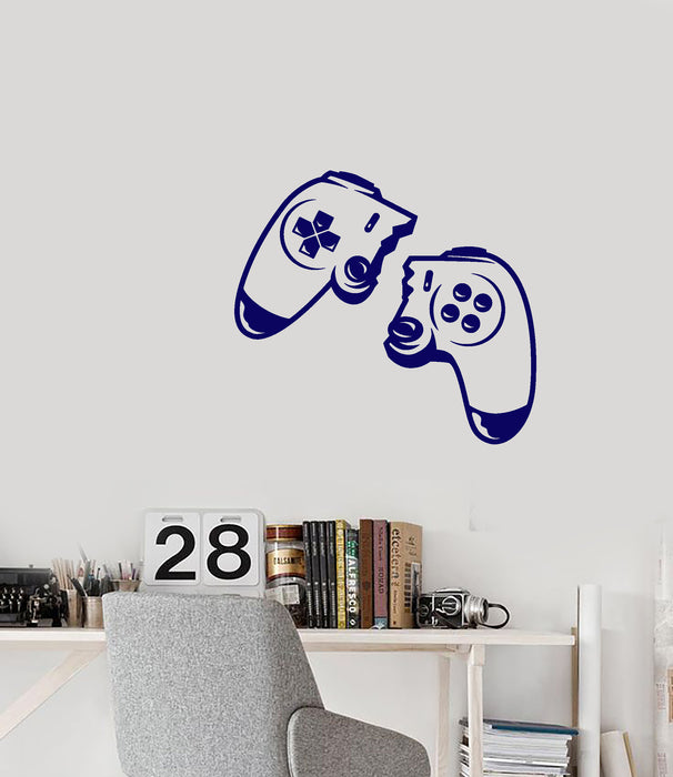 Vinyl Wall Decal Gamer Joystick Video Game Player Stickers (3790ig)