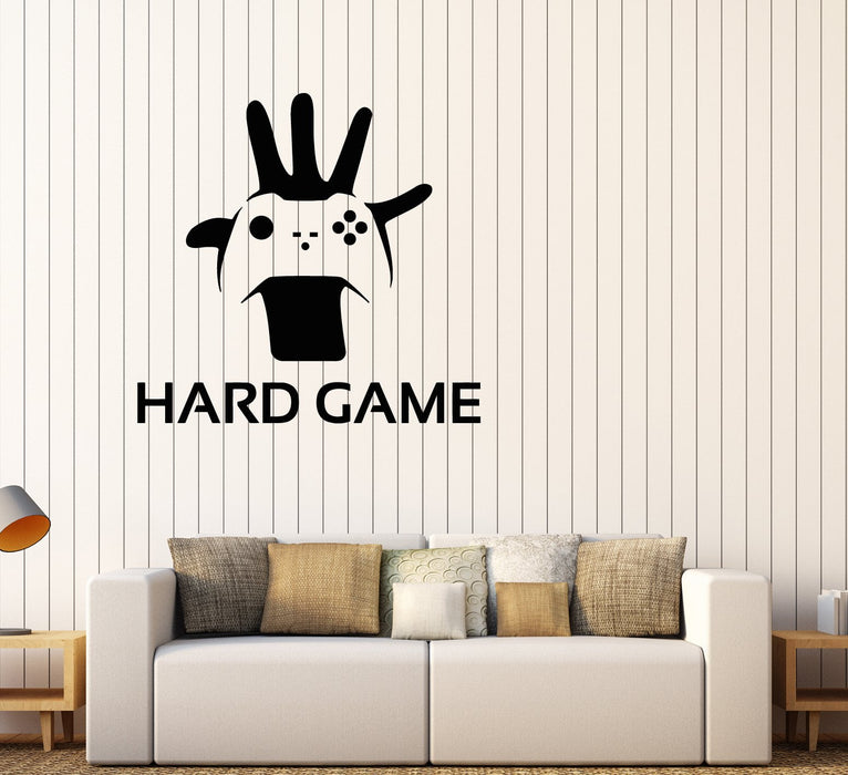 Vinyl Wall Decal Video Hard Game Gamer Player Joystick Hand Stickers (2928ig)