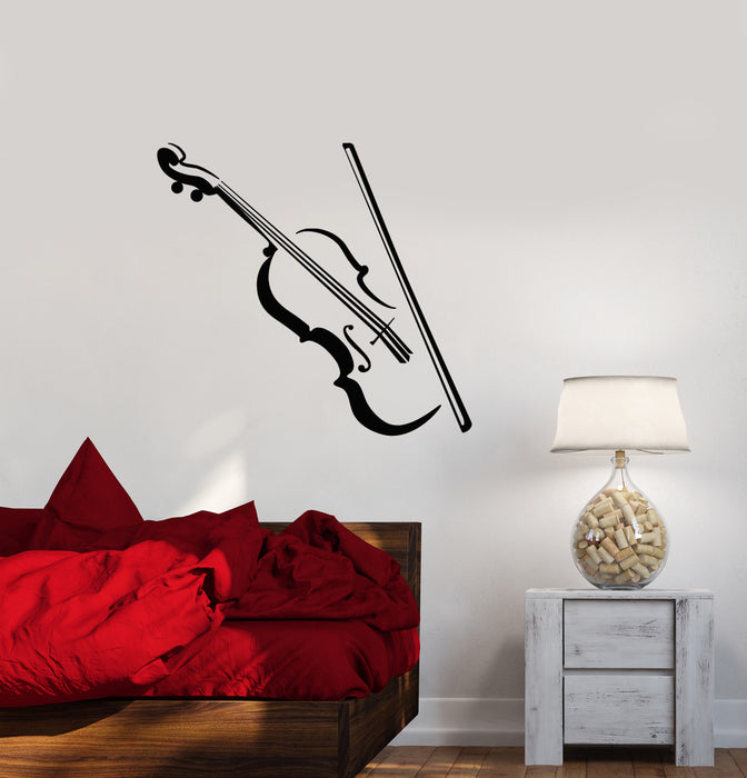 Vinyl Wall Decal Classical Music Violin Musical Instrument Stickers (3528ig)