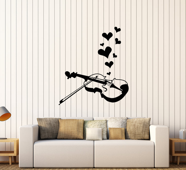Vinyl Wall Decal Violin Music Instrument Shop Love Song Stickers (3831ig)