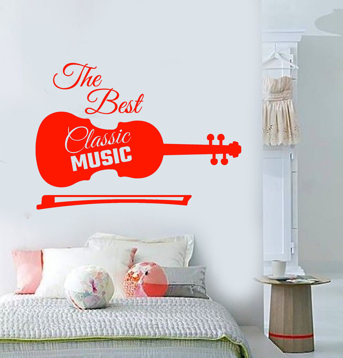 Vinyl Wall Decal Classical Music Violin Words Musical Instrument Stick ...