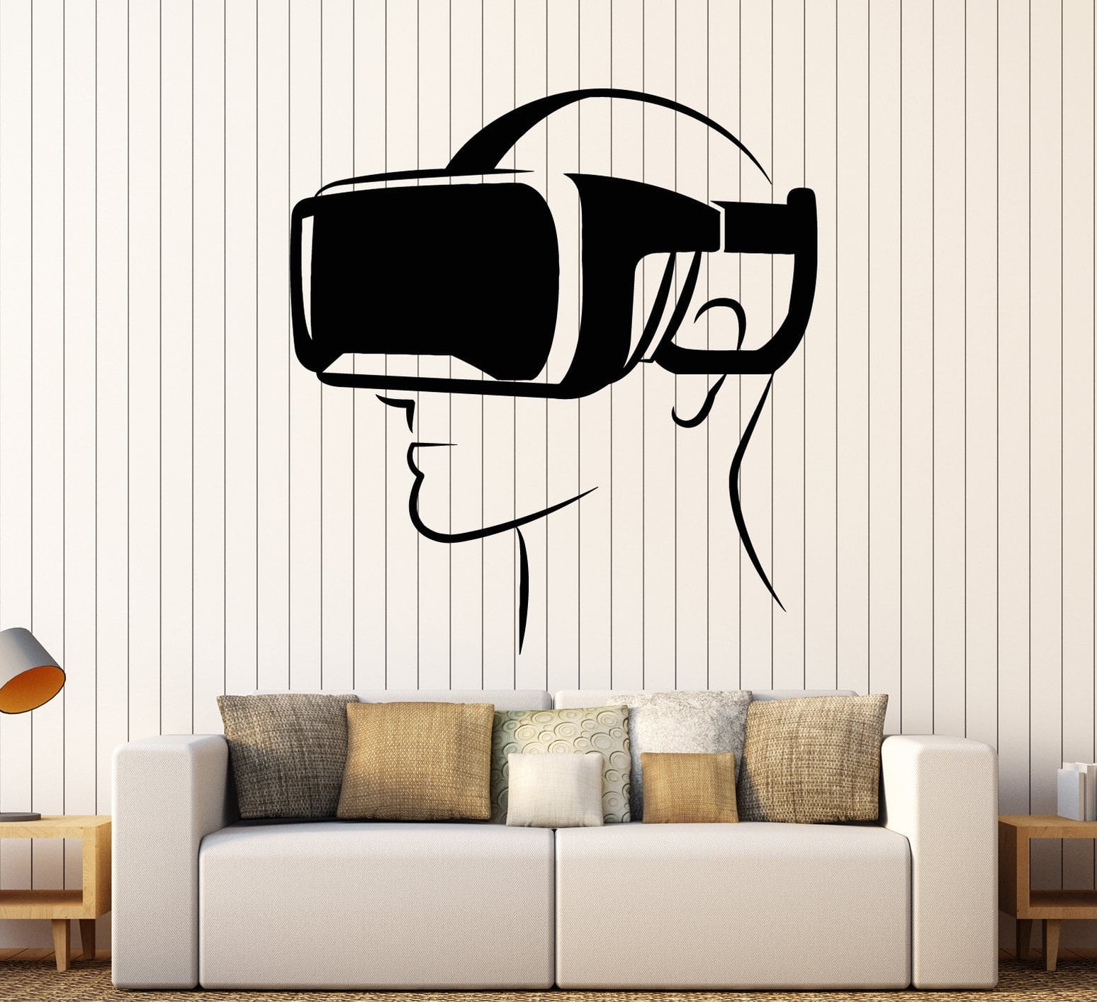 Vr Building Decal Vinyl Wall Decal Virtual Reality Head-Mounted Display Stickers Unique ...