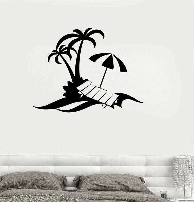 Vinyl Decal Palm Beach Vacation Travel Agency Wall Stickers Mural Unique Gift (ig2683)