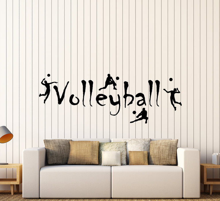 Vinyl Wall Decal Volleyball Players Logo Sport Team Game Stickers (3161ig)