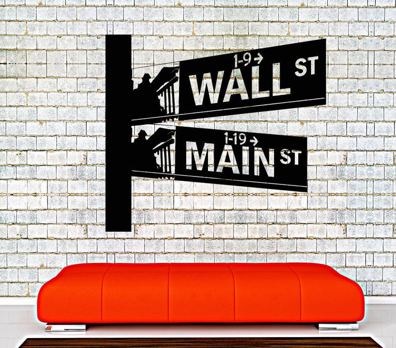 Vinyl Wall Decal Street Signs Wall Street New York Room Interior Stickers Unique Gift (ig4336)