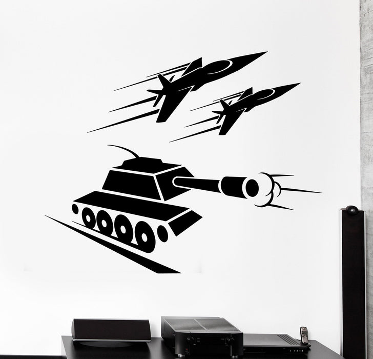Vinyl Decal Military Tank War Aircraft Aviation Kids Room Wall Stickers Unique Gift (ig2661)
