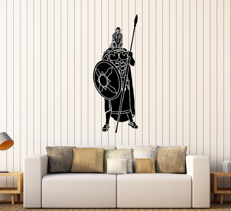 Vinyl Wall Stickers Greek Warrior with Spear Child Room Decal Mural Unique Gift (197ig)