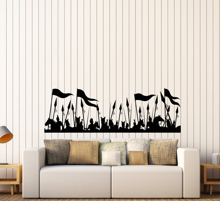 Autocollant mural en vinyle Guerriers de l'armée spartiate à cheval (3630ig)