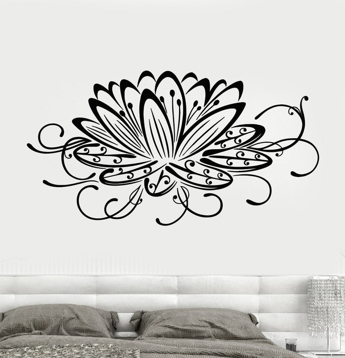Vinyl Wall Decal Lotus Flower Water Lily Floral Art Stickers Unique Gift (643ig)