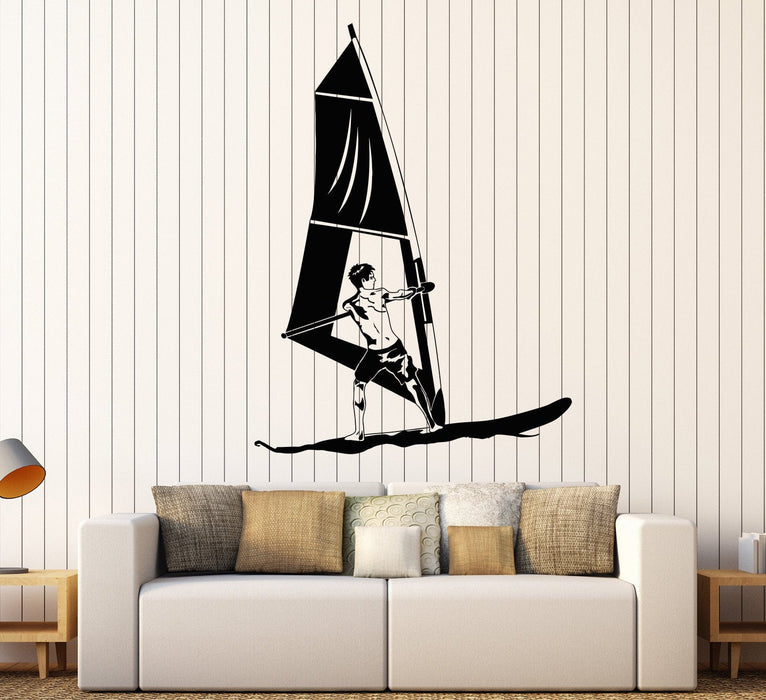 Vinyl Wall Decal Windsurfing Windsurfer Boardsailing Water Sports Stickers Unique Gift (1043ig)