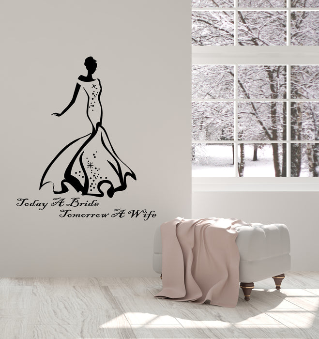 Vinyl Wall Decal Wife Quote Wedding Dress StudioToday A Bride Stickers (3834ig)