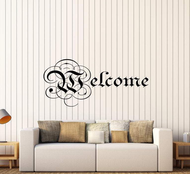 Vinyl Wall Decal Welcome Greeting Word Quote Home Decor Stickers (3856ig)