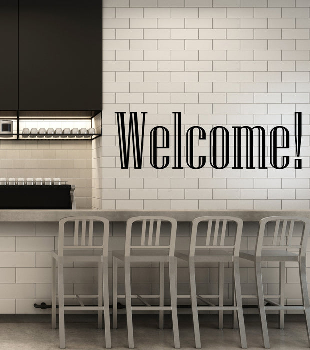 Vinyl Wall Decal Welcome Quote Word Home Interior Restaurant Stickers (2887ig)