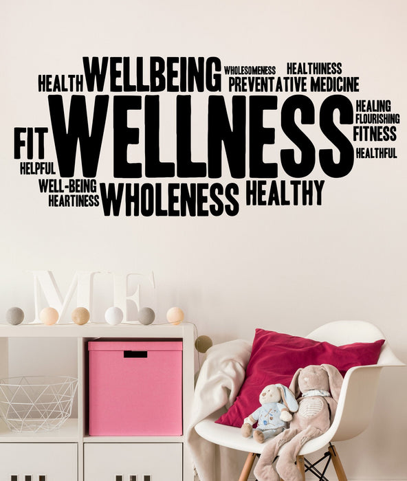 Wall Sticker Vinyl Wellness Healthy Lifestyle Fitness Woman Gym (ig4304)