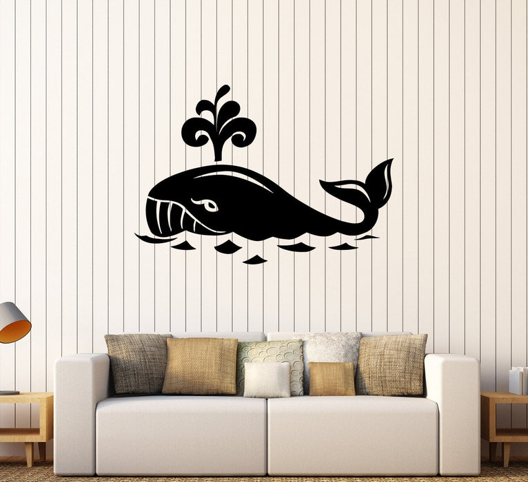 Vinyl Wall Decal Whale Marine Animal Ocean Kids Room Stickers Unique Gift (252ig)