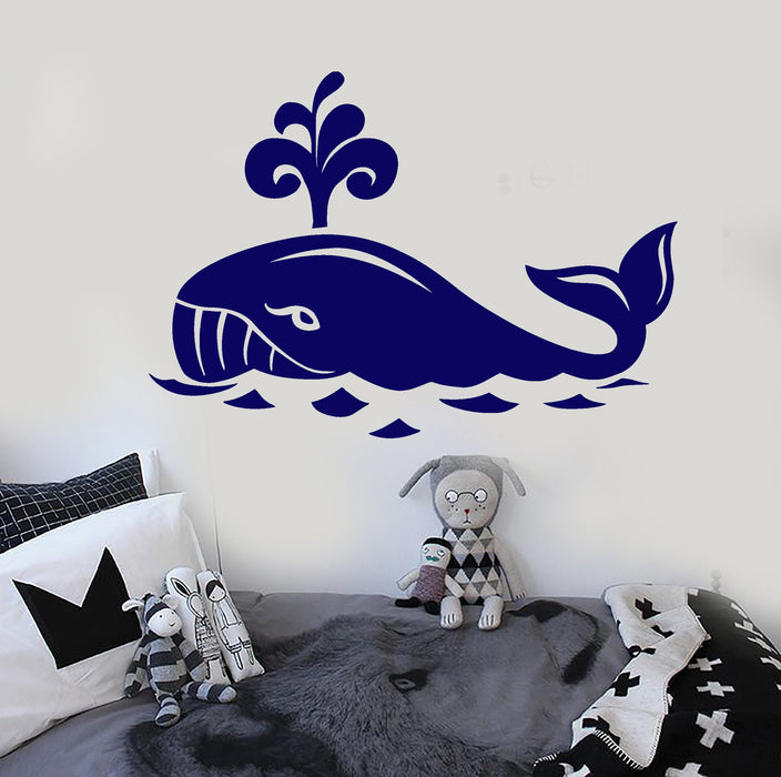 Vinyl Wall Decal Whale Marine Animal Ocean Kids Room Stickers Unique Gift (252ig)