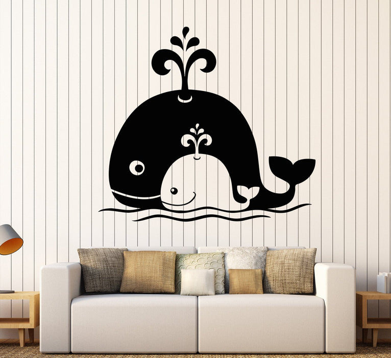 Vinyl Wall Decal Cartoon Animal Whales Baby Children's Room Stickers Unique Gift (1413ig)