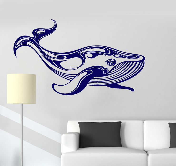 Vinyl Wall Decal Whale Marine Animals Ocean Room Art Stickers Unique Gift (ig3567)
