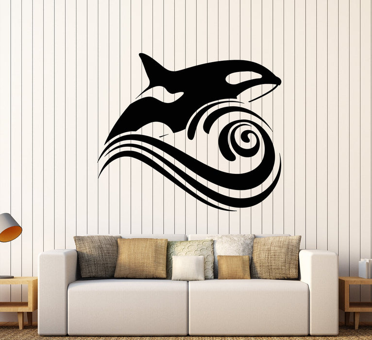Vinyl Wall Decal Killer Whale Wave Sea Ocean Style Stickers (2234ig)