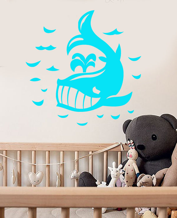 Vinyl Wall Decal Whale Nursery Marine Decor Ocean Sea Stickers Unique Gift (253ig)