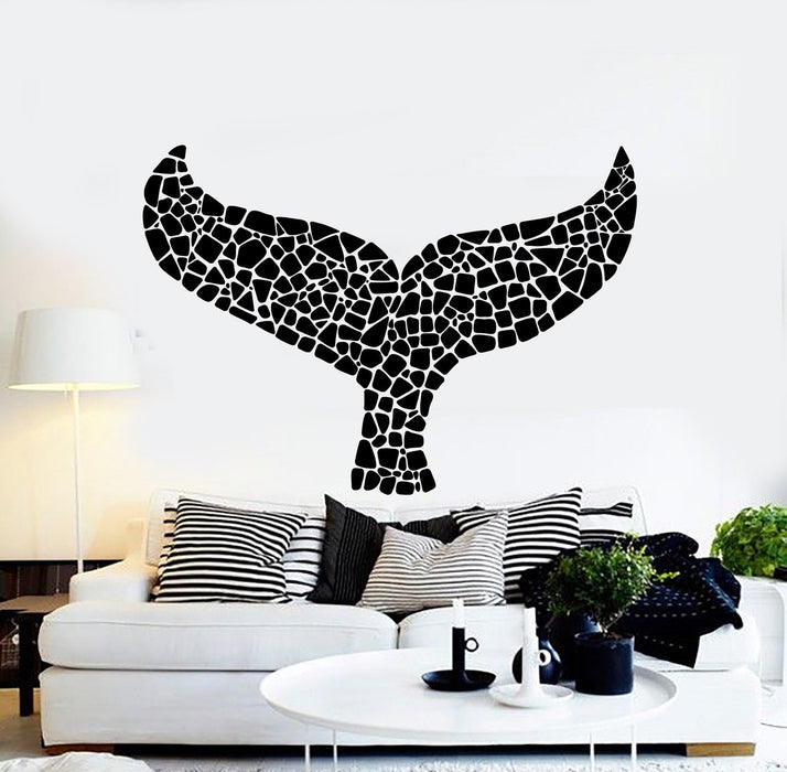 Autocollant mural en vinyle queue de baleine, décoration de chambre d'animaux marins, cadeau unique (ig4359)