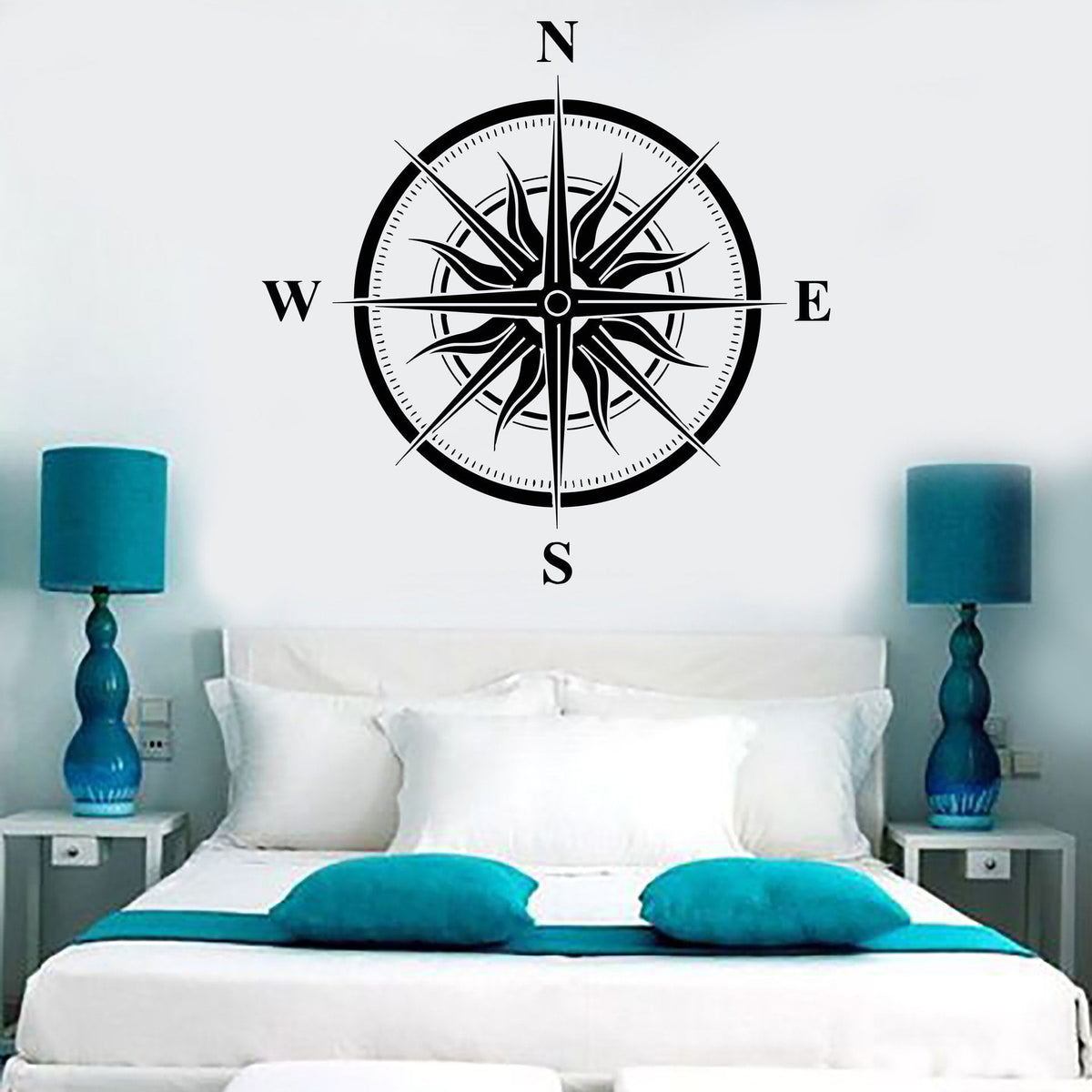 Vinyl Wall Decal Wind Rose Sun Nautical House Interior Stickers Mural ...