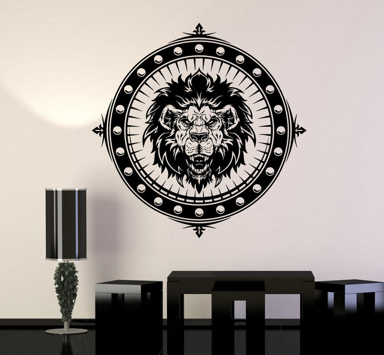 Vinyl Wall Decal Windrose Sailor Lion Nautical Marine Stickers Unique Gift (ig3996)