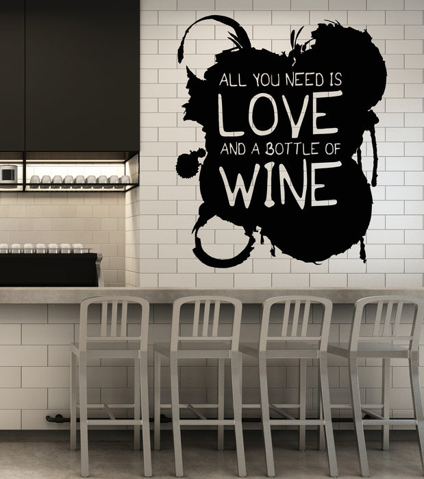 Autocollant mural en vinyle avec citation amusante pour les autocollants de cuisine et de magasin de vin (3447ig)