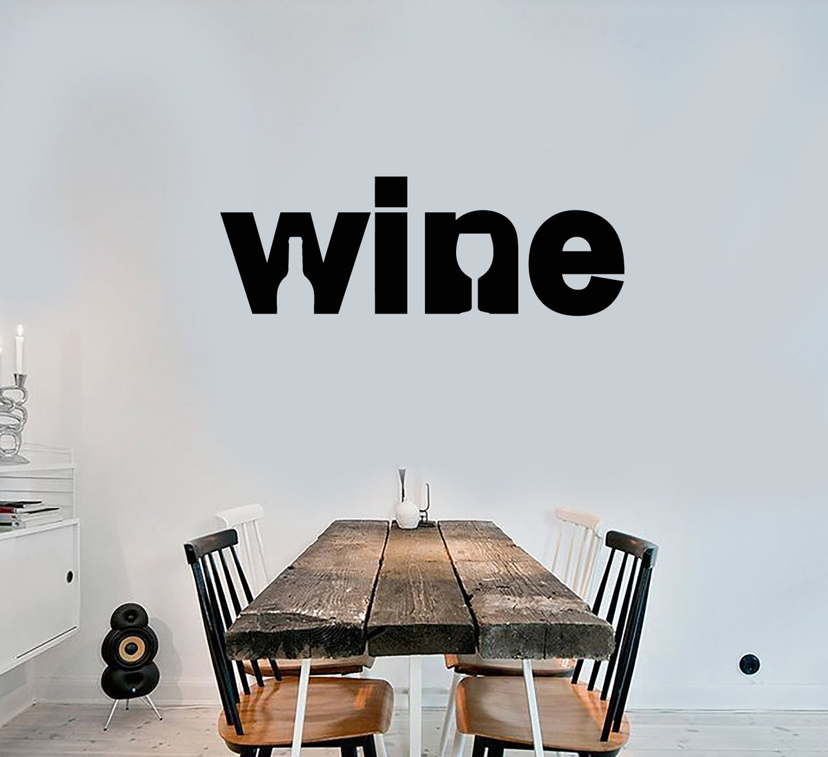 Vinyl Wall Decal Logo Word Wine Shop Bar Bottle Glass Stickers (3712ig